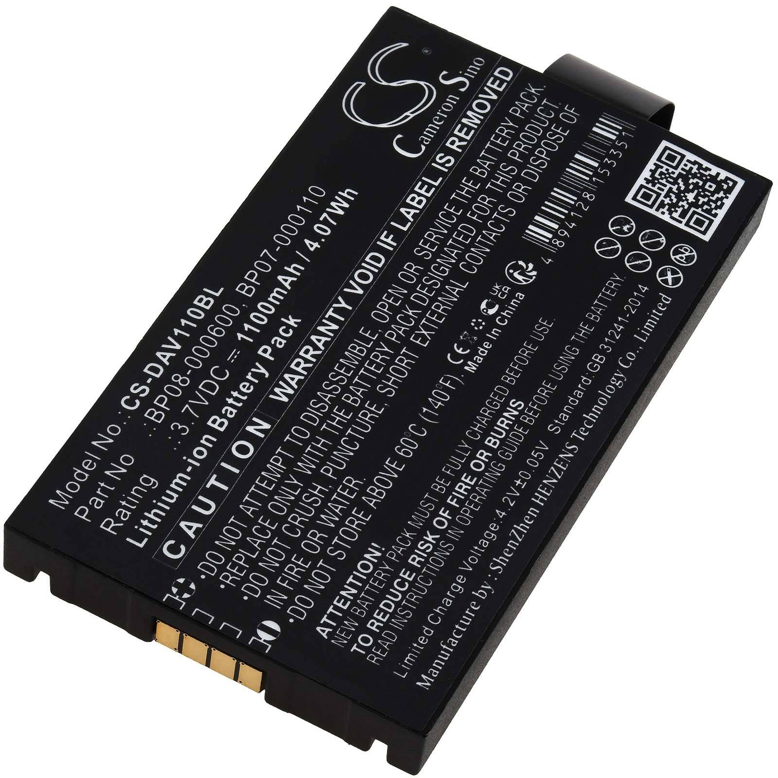 Powery Akku kompatibel mit Datalogic Typ BP07-000110, 3,7V, Li-Ion