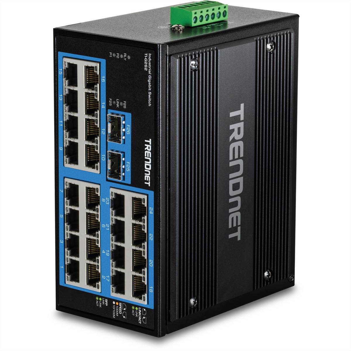 TRENDnet TI-G262 DIN-Rail Switch, 26-Port Industrial Gigabit