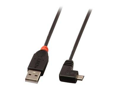LINDY USB 2.0 Kabel Typ A/Micro-B 90° gewinkelt M/M 1m Multimedia-Technik USB-Kabel
