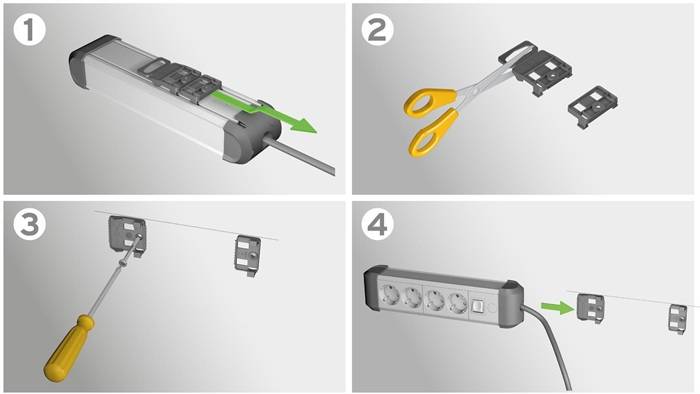 Steckdosenleiste Premium-Alu-Line 8fach Kabel-L.3m silber/schwarz m.Schalter
