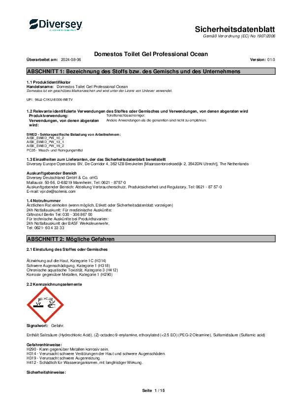 WC Reiniger Ocean Prof.1l Flasche DOMESTOS