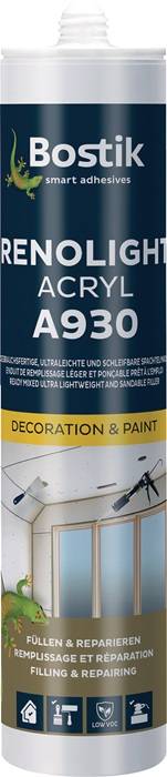 Füllspachtel RENOLIGHT ACRYL A930 weiß B2 n.DIN 4102 300ml BOSTIK