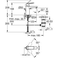Grohe EHM Waschtisch Eurosmart C mittelhoch mit Ablaufgarnitur 23325 VC Grohe EHM Waschtisch Eurosmart C mittelhoch mit Ablaufgarnitur 23325 VC