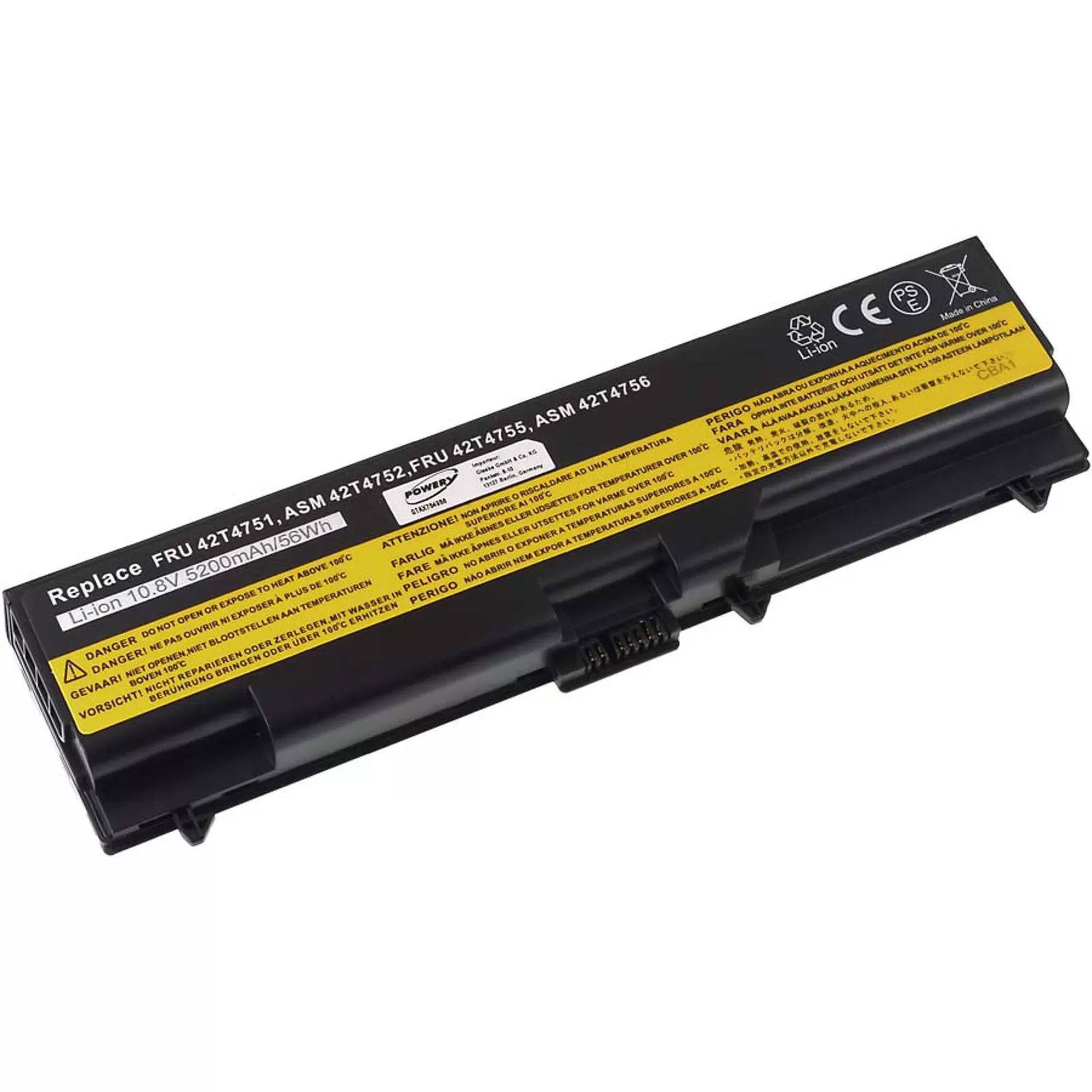 Akku für Lenovo ThinkPad SL417 E40/ Edge 14"/ Edge 15"/ Typ 42T4731 - 10,8V - 5200 mAh