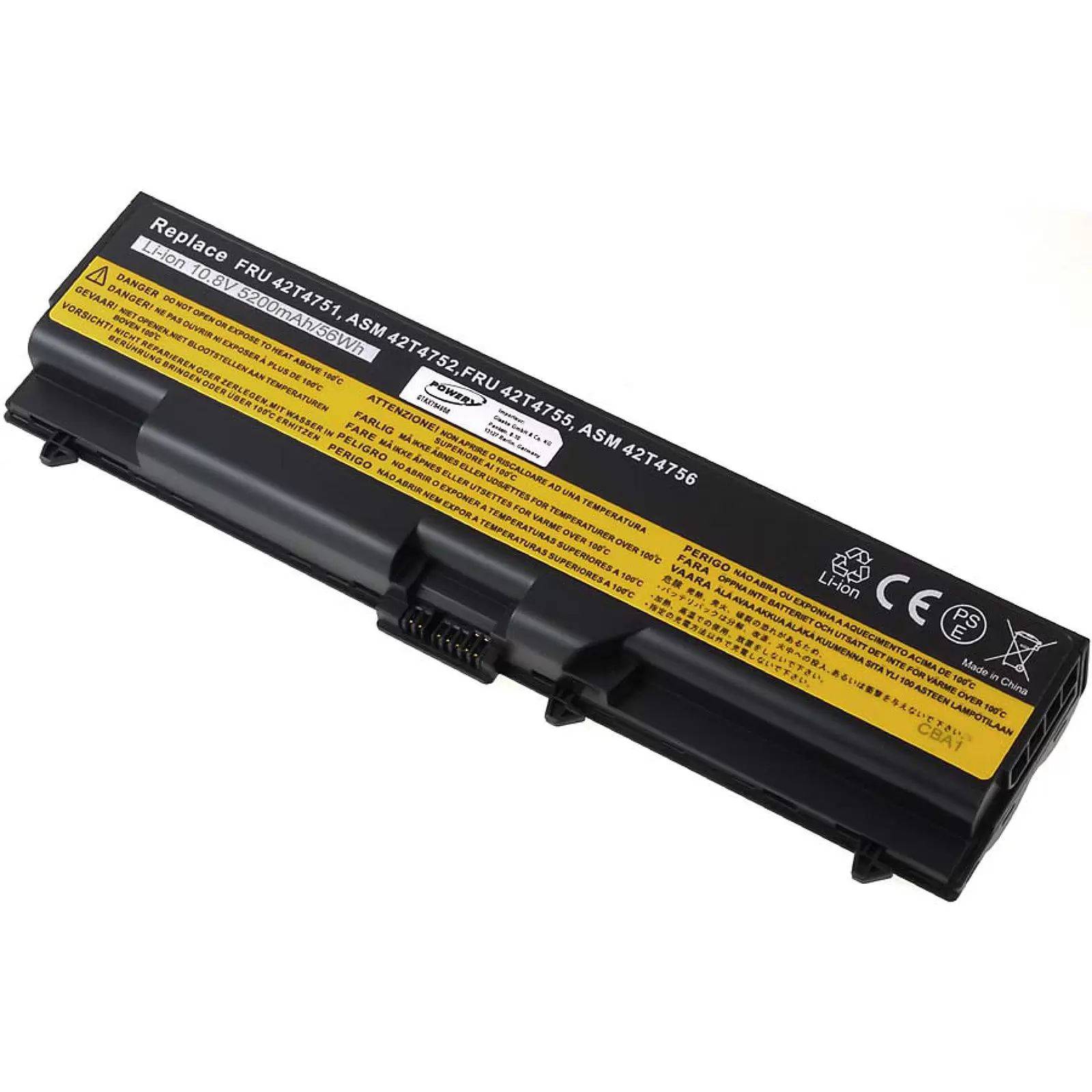 Akku für Lenovo ThinkPad SL417 E40/ Edge 14"/ Edge 15"/ Typ 42T4731 - 10,8V - 5200 mAh