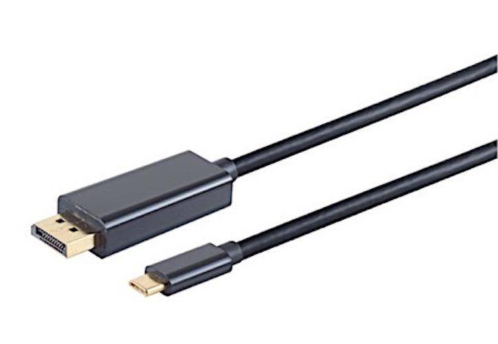USB-C Adapterkabel, USB-C Stecker  DisplayPort Stecker, 4K 60Hz, schwarz - Länge: 3,00 m