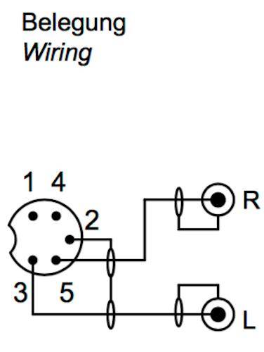 Adapterkabel 5 pol. DIN Buchse - 2x Cinchstecker 20cm