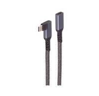 shiverpeaks USB 3.2 Gen. 2x1 Verlängerung, 100 Watt, USB St.C 90°/Bu.C, Textil, 0,5 m