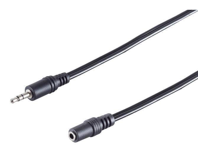 Klinken Verlängerungskabel Stereo, 1x 3,5mm Klinkenstecker  1x 3,5mm Klinkenbuchse schwarz - Länge: 2,00 m