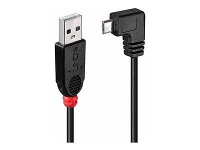 LINDY USB 2.0 Kabel Typ A/Micro-B 90° gewinkelt M/M 2m Multimedia-Technik USB-Kabel