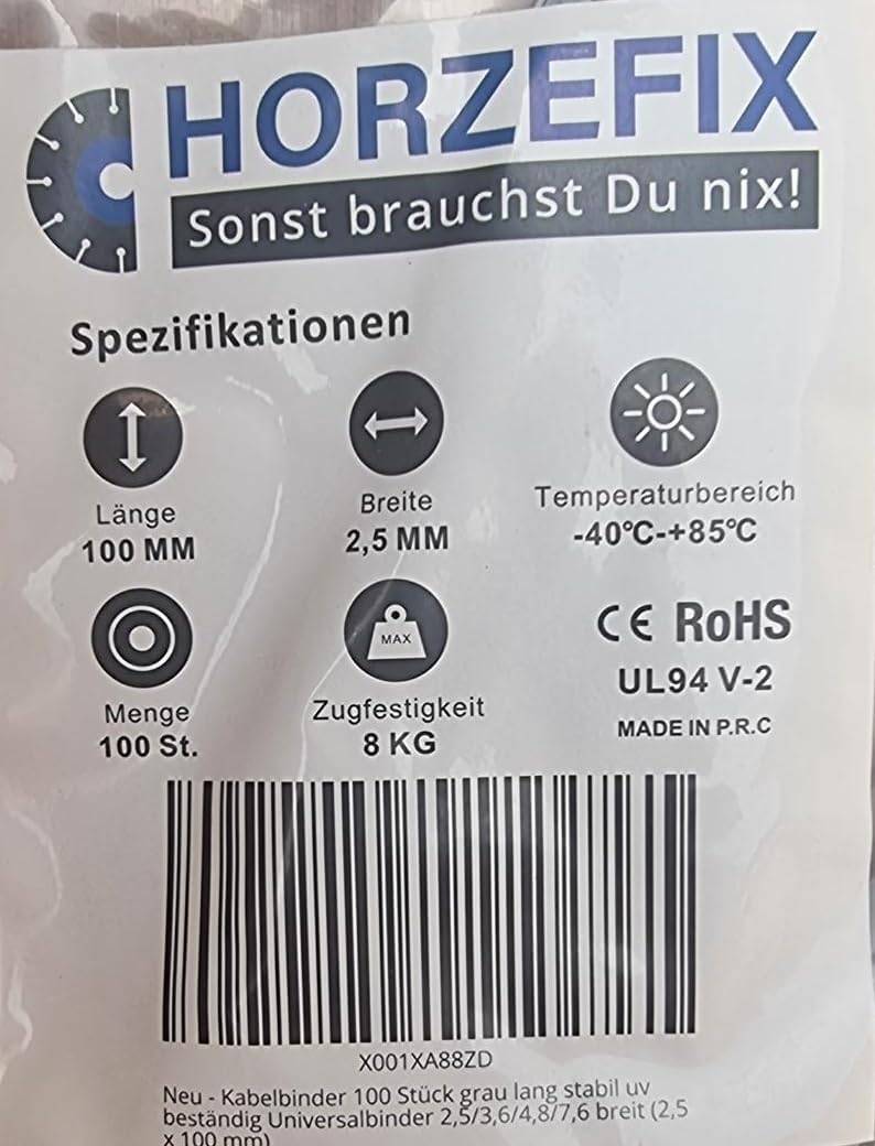 Kabelbinder 500 Stück gelb UV beständig Universalbinder 2,5 x 100 mm