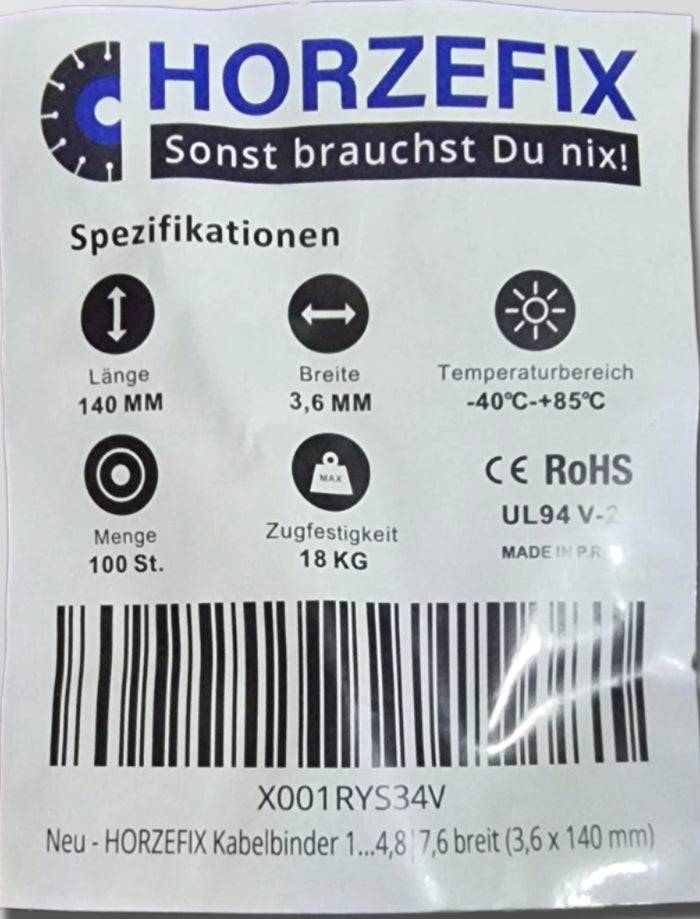 Kabelbinder 100 Stück gelb UV beständig Universalbinder 3,6 x 140 mm