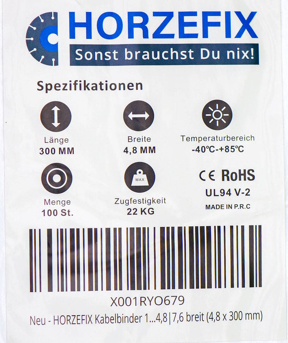 Kabelbinder 1000 Stück grau UV beständig Universalbinder 4,8 x 300 mm