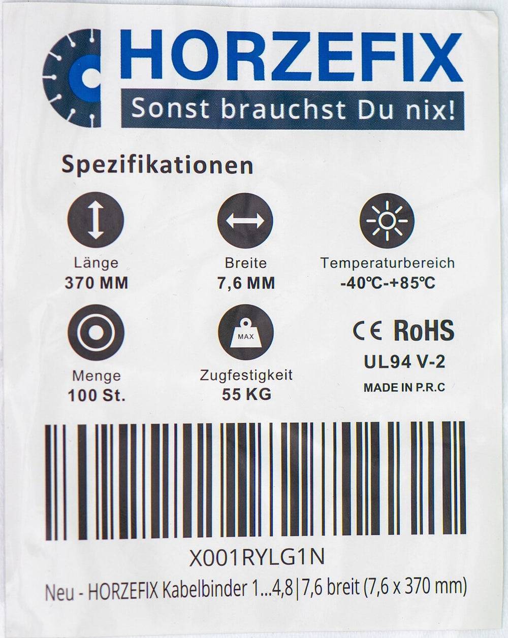 Kabelbinder 1000 Stück gelb UV beständig Universalbinder 7,6 x 370 mm