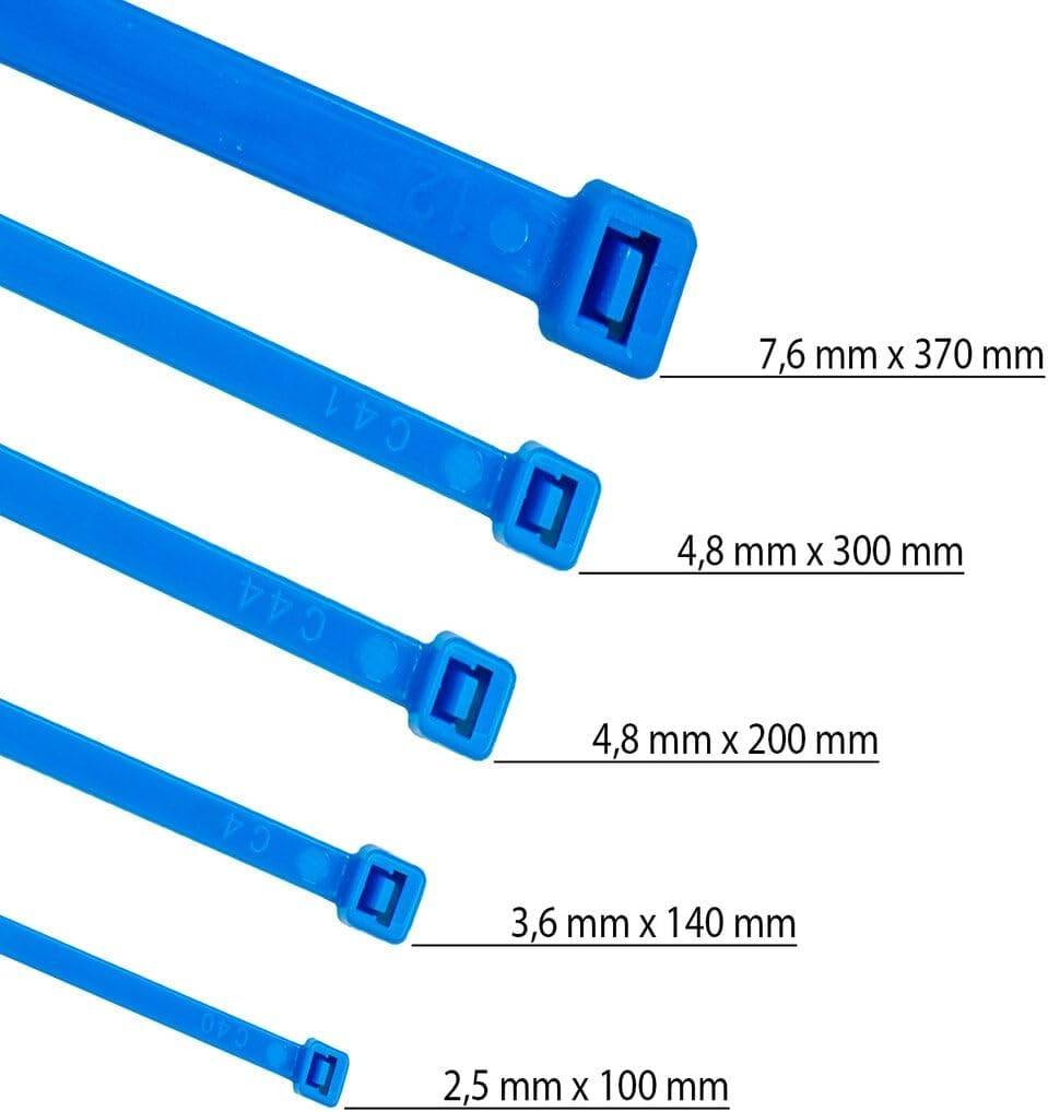 Kabelbinder 100 Stück blau UV beständig Universalbinder 2,5 x 100 mm