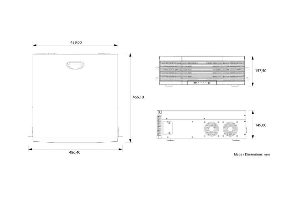 eneo INR-58N640005A, Netzwerk Video Rekorder, 64x IP, RAID, 16xSATA, 4xHDMI, H.265, H.264, ohne HDD