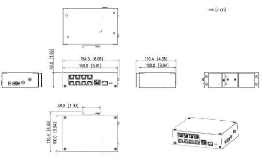 Dahua - PFS3110-8ET-96-V2 - Switch - 8 PoE - 1 SFP, - 10 Port Switch - 8x PoE Ethernet Port 10/100 Mbps - 1x Uplink Eth