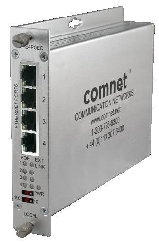 Vanderbilt CLLFE4POEC, LOCAL 4CH ETH OVER COAX W/PASS-THRU POE+