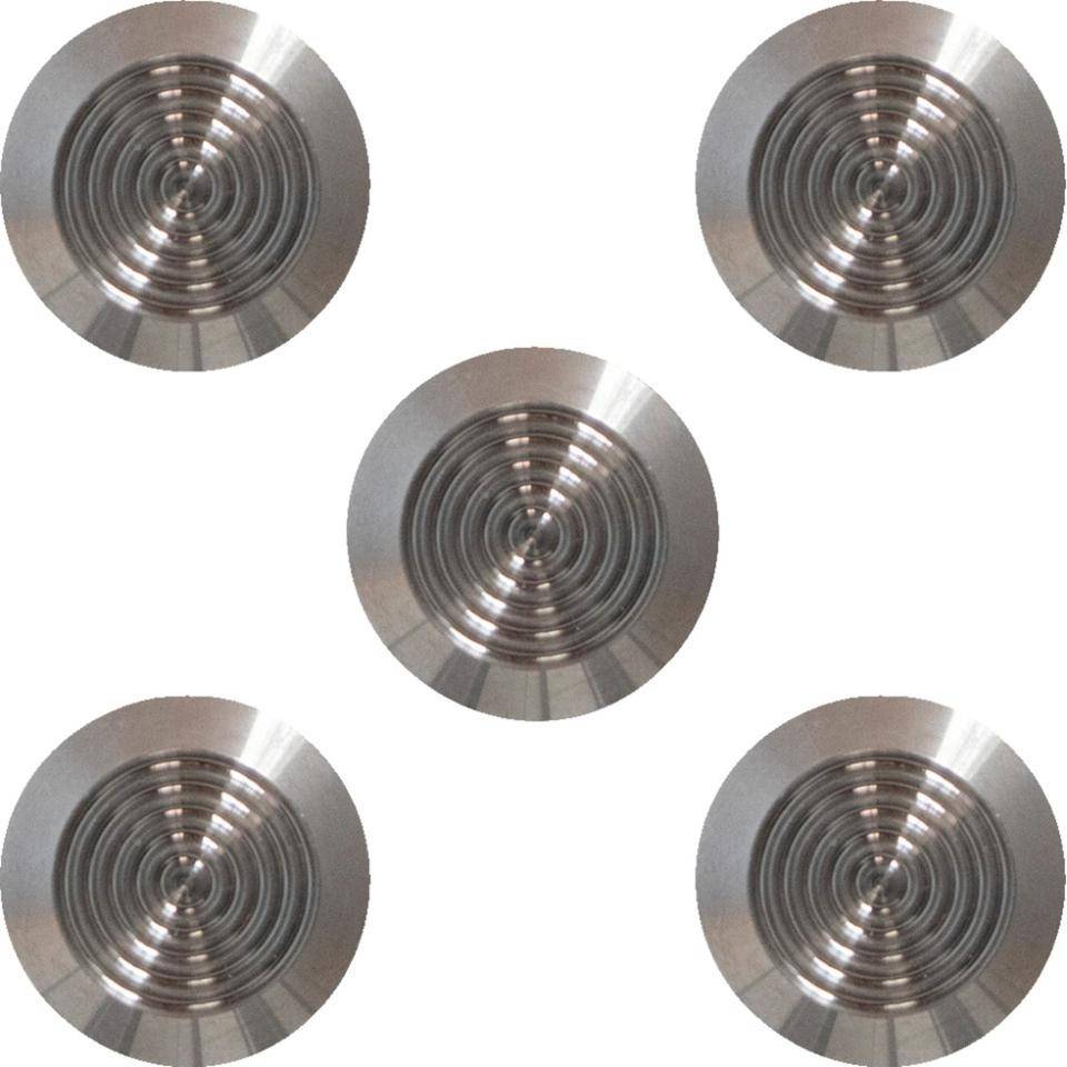 Aufmerksamkeitsnoppen, Edelstahl gerillt (ohne Kleber), Ø 25mm x3,1mm, 10/VE