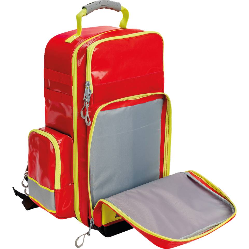 LifeBags Notfallrucksack L, mit Tragegurt, rot, 470x370x220mm