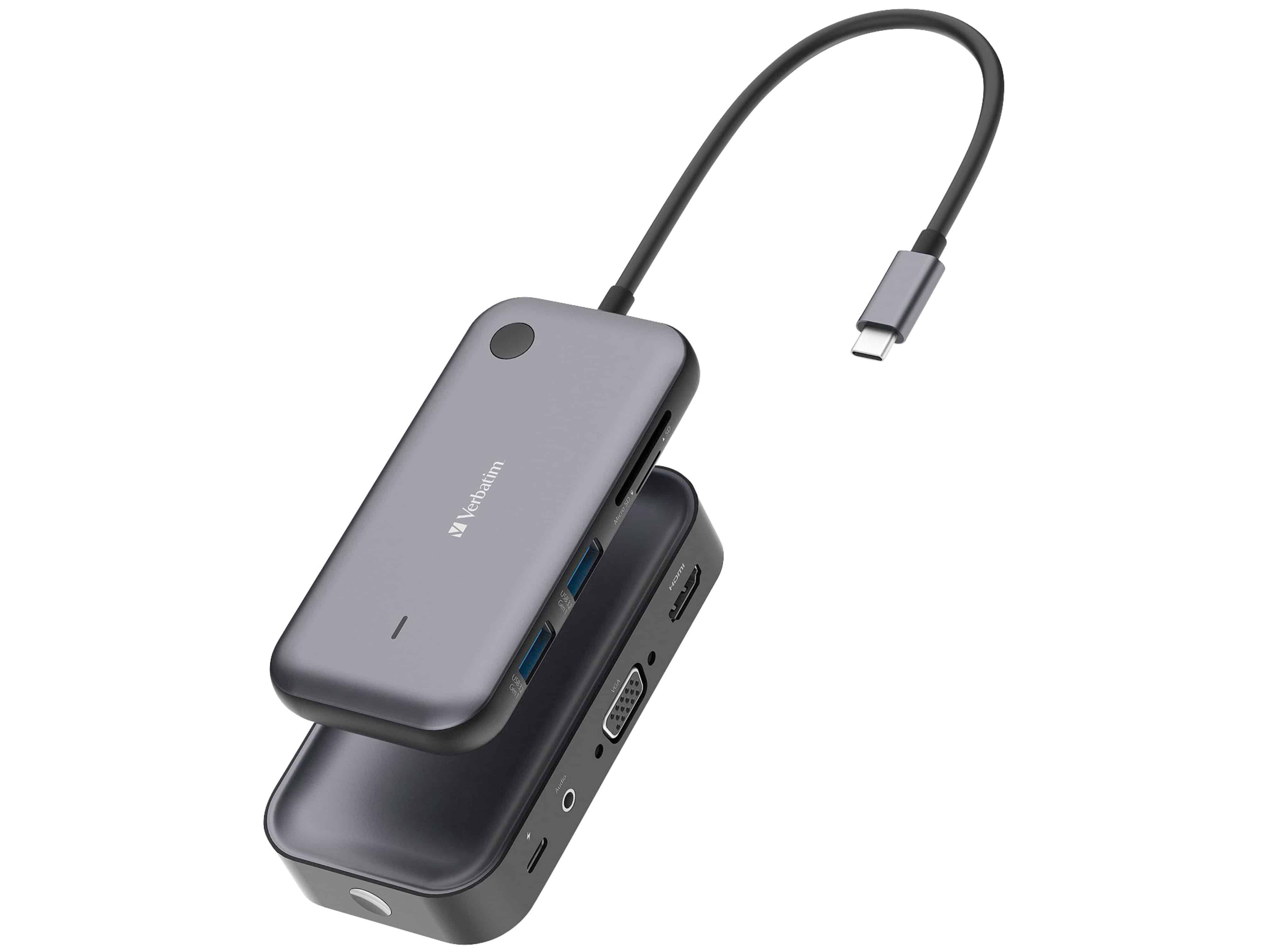 Verbatim Share My Screen 1080p USB-Wireless Adapter WDA-01, USB-C, HDMI, Full HD5, 2x USB 3.2-A, SD, microSD