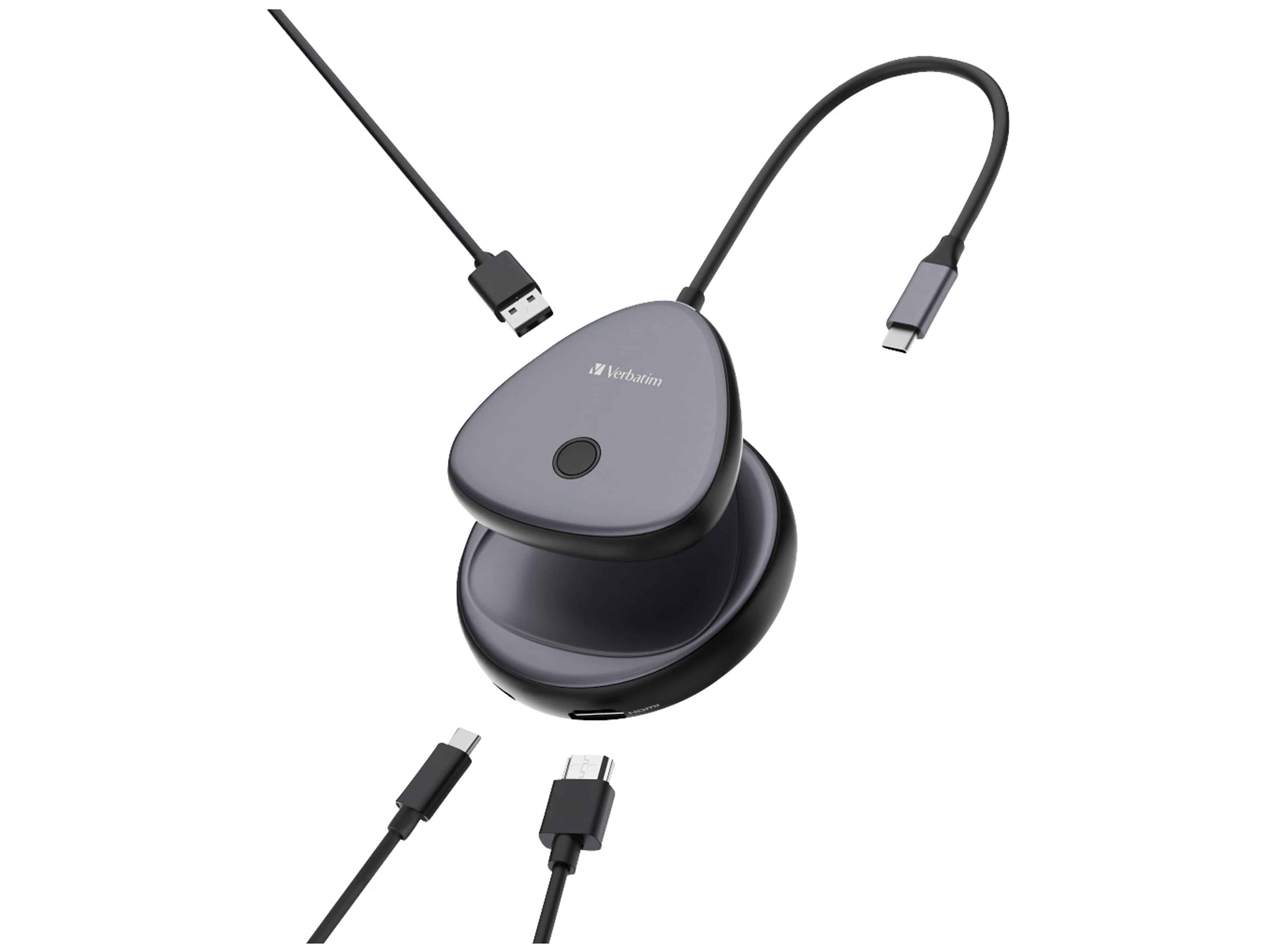 Verbatim Share My Screen USB-Wireless Adapter WDA-02, USB-C, HDMI, USB 2.0-A, Kabel