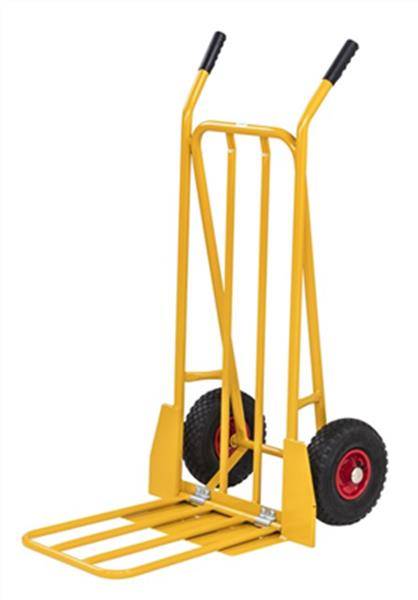 Gepäckkarre, Sackkarre mit 260mm Luftbereifung,780 x 555 x 1110mm, Tragfähigkeit 250kg, gelb