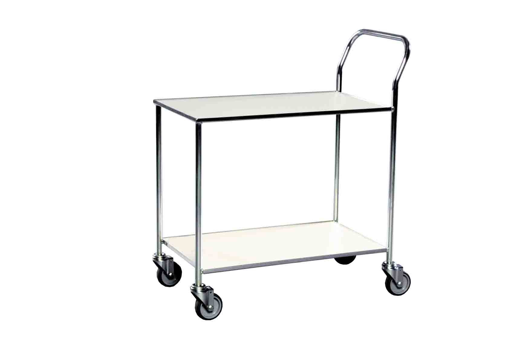 Transportwagen Metall KM172-6B, voll verschweißt, 840x430x970mm, Tragfähigkeit 150kg, verzinkt/Weiß