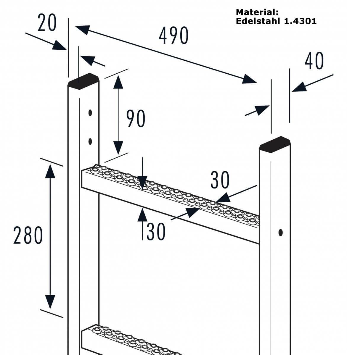 Hailo Steigleiter Einzelelement Aluminium natur 1,96m
