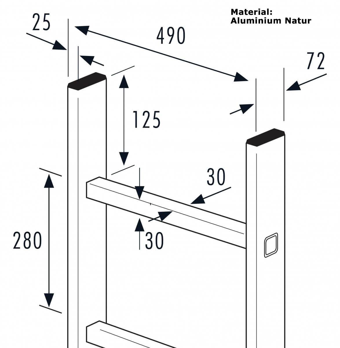 Hailo Steigleiter Einzelelement Aluminium natur 0,56m