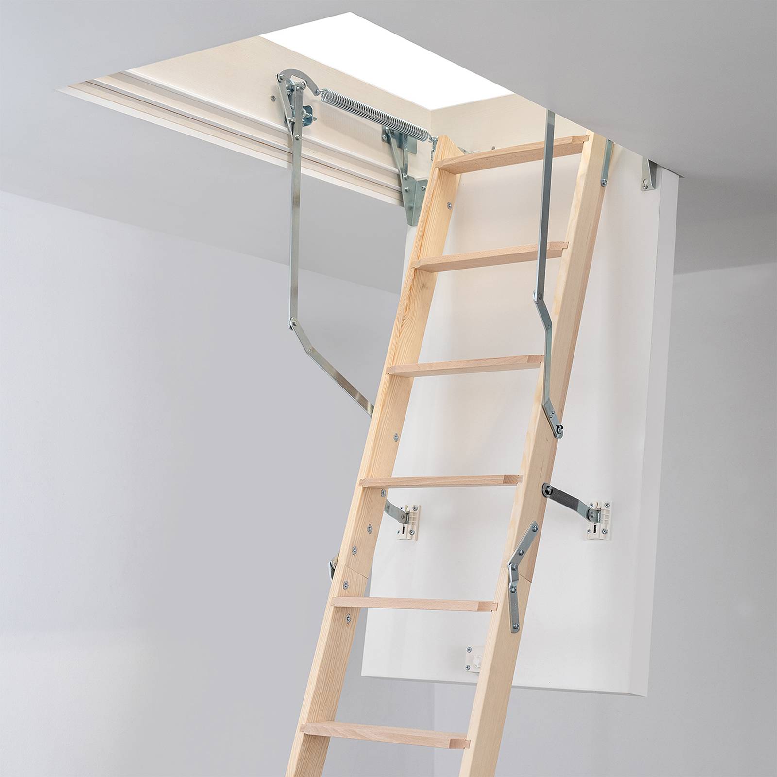 Dolle Bodentreppe clickFIX® 3-teilig bis 274cm Raumhöhe mit U-Wert 0,49 Deckenöffnung 140x60cm