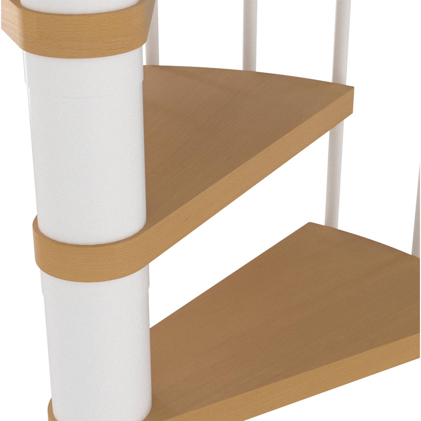 Dolle Spindeltreppe Montreal Buche/weiß 252-282cm Geschosshöhe Ø120cm