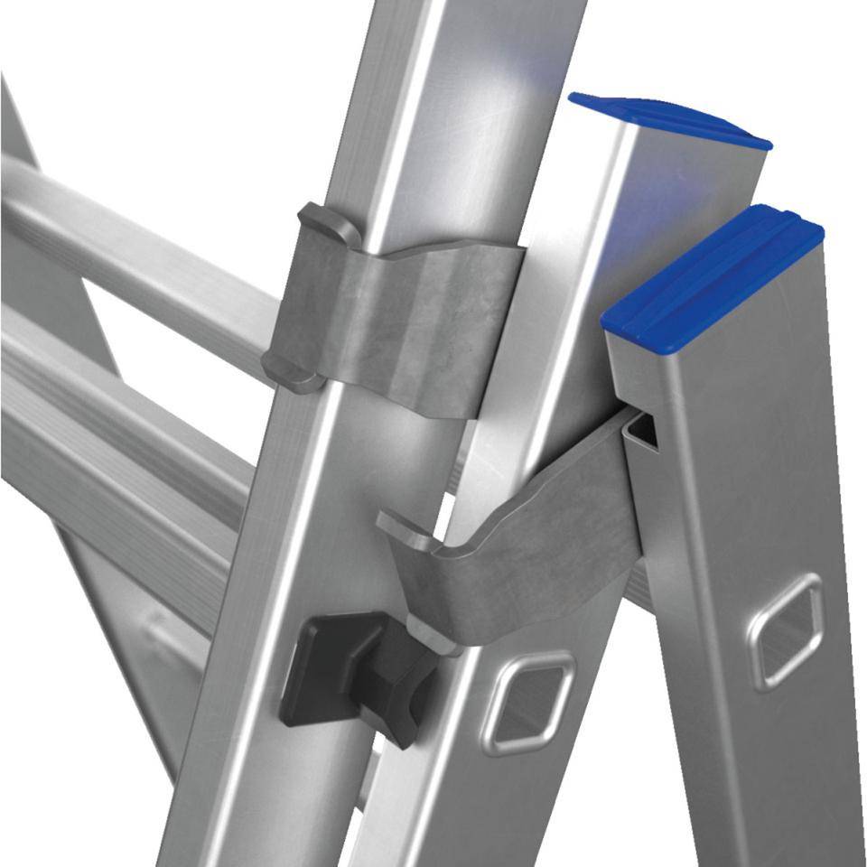WERNER® Mehrzweckleiter, 3-teilig, 3x11 Sprossen, Aluminium, AH 7,65m, 22,3kg