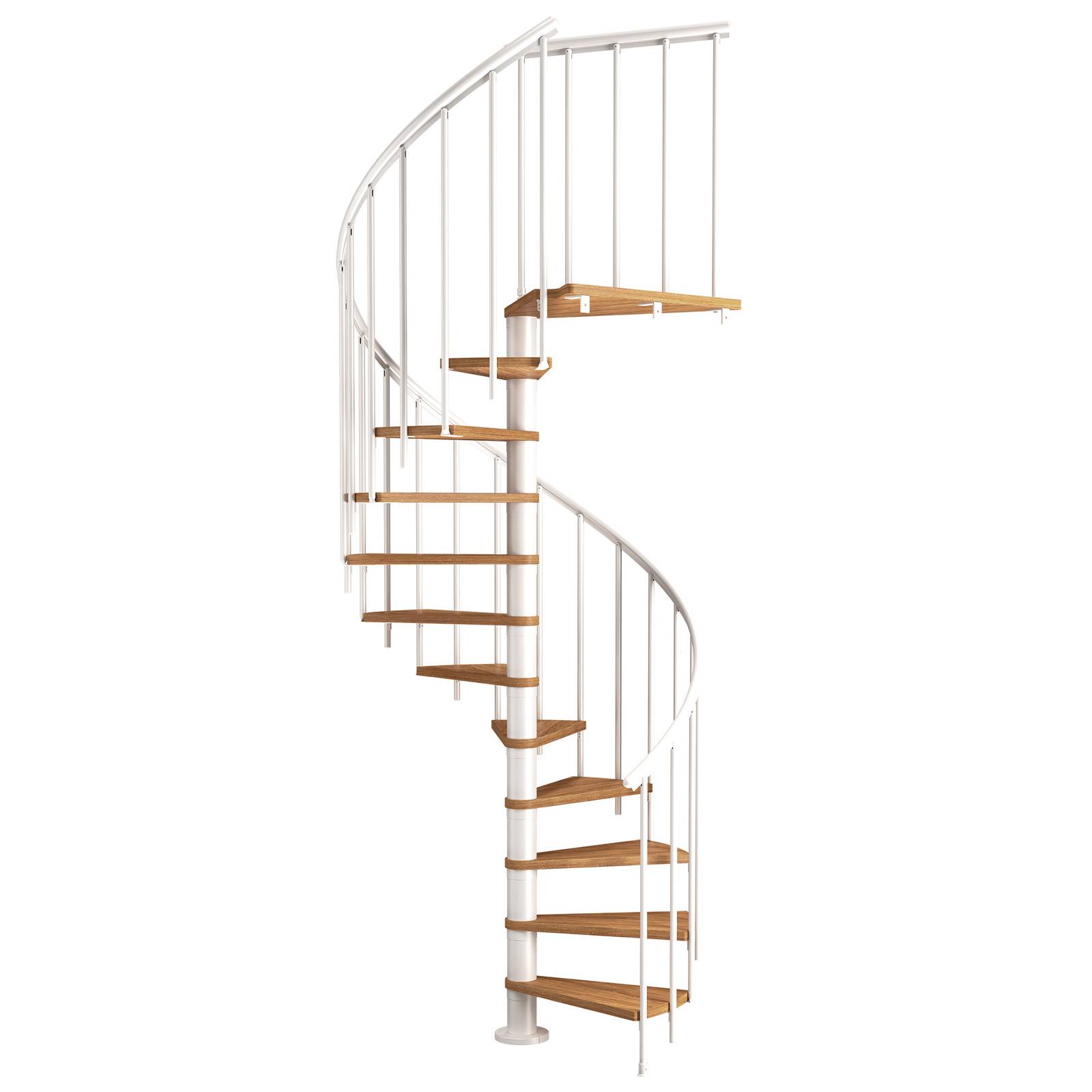 Dolle Spindeltreppe Montreal Eiche/weiß 252-282cm Geschosshöhe Ø140cm