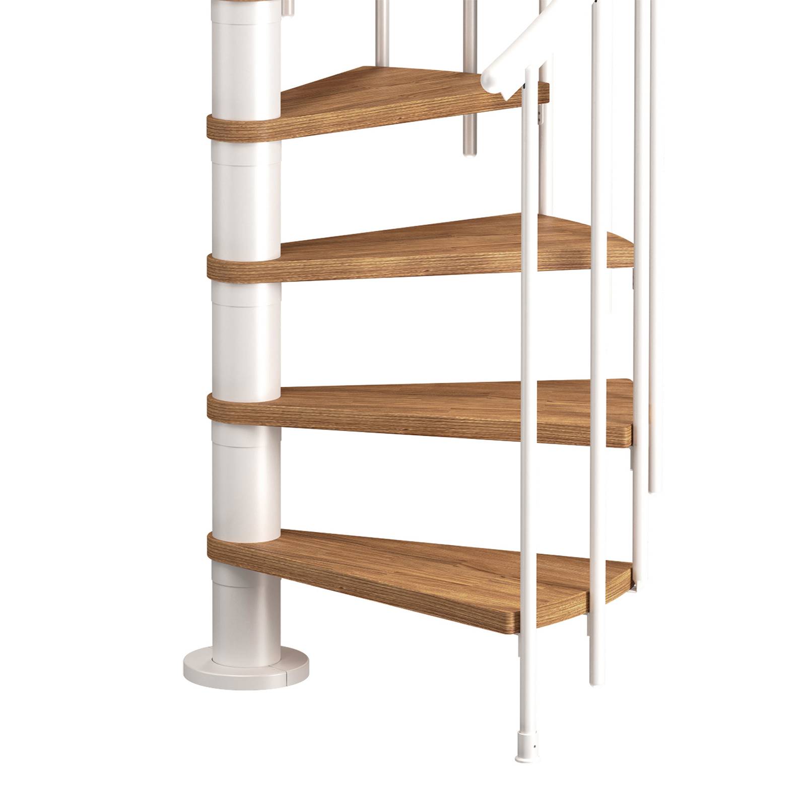 Dolle Spindeltreppe Montreal Eiche/weiß 252-282cm Geschosshöhe Ø120cm