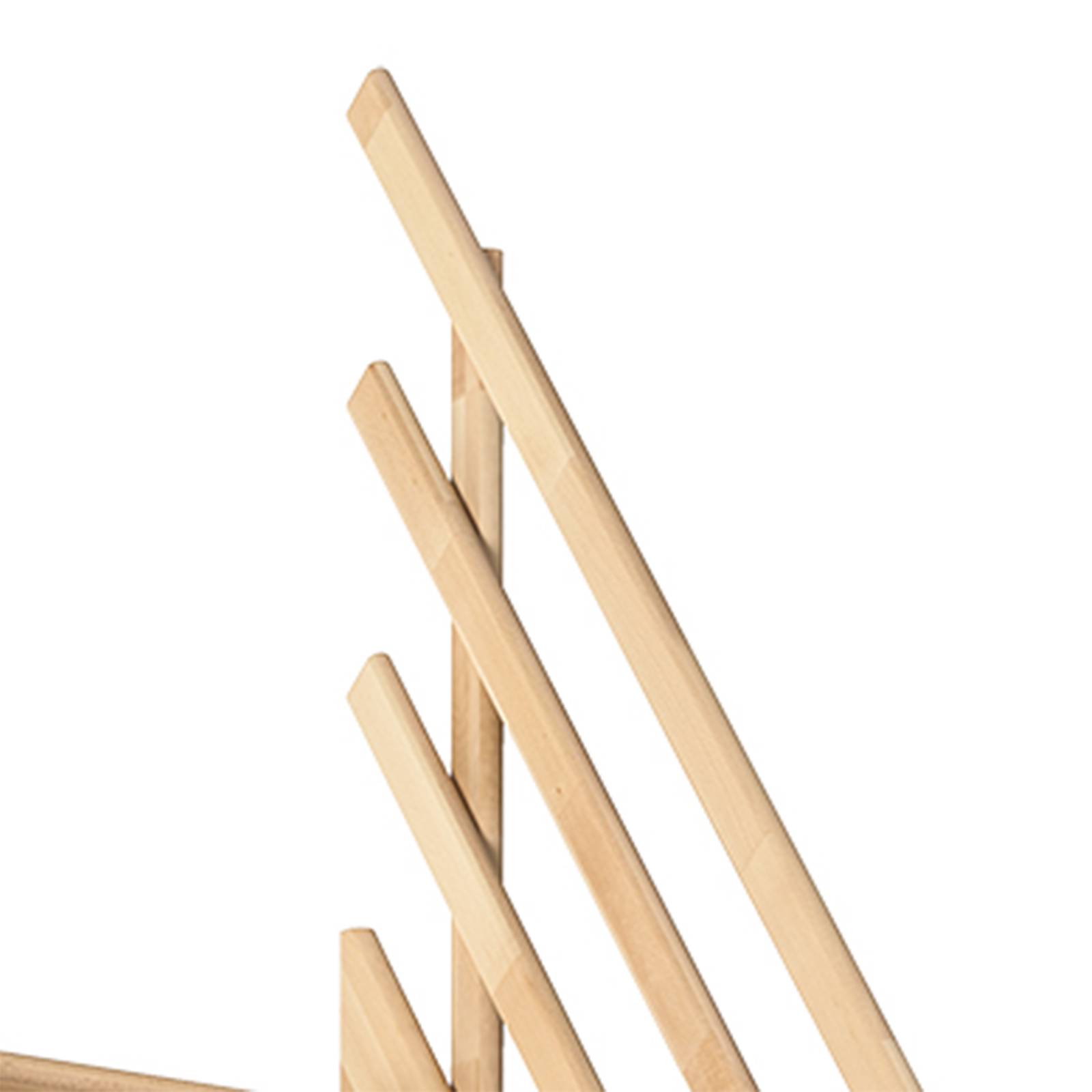 Dolle Raumspartreppe Burgau bis 289cm Geschosshöhe in Buche Leimholz inklusive Geländer