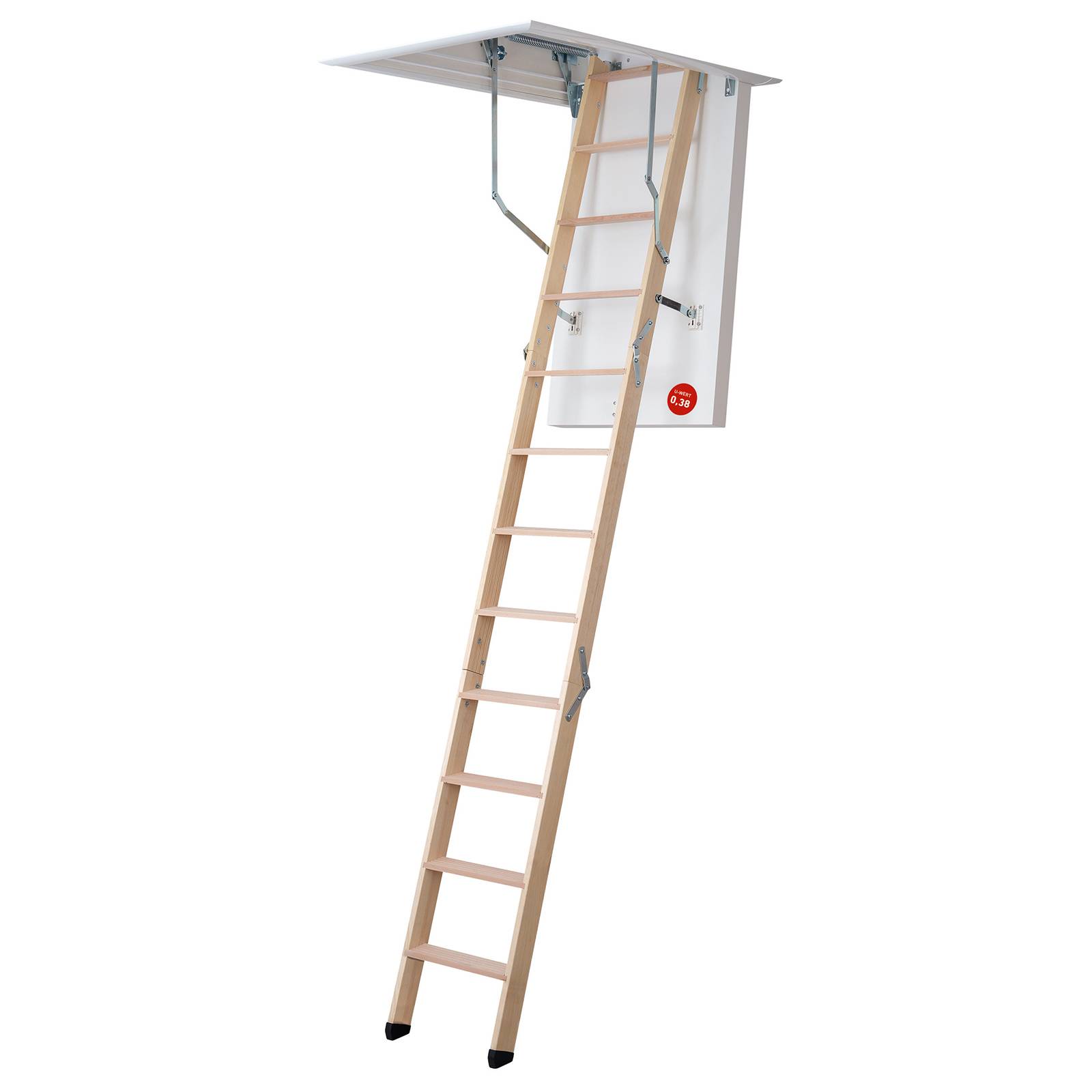 Dolle Bodentreppe clickFIX® thermo 3-teilig bis 274cm Raumhöhe mit U-Wert 0,38 Deckenöffnung 130x70cm