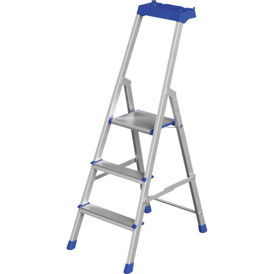 WERNER® Stufen-Stehleiter PRO SMART, 3 Stufen, Aluminium, AH 2,74m, 5,2kg