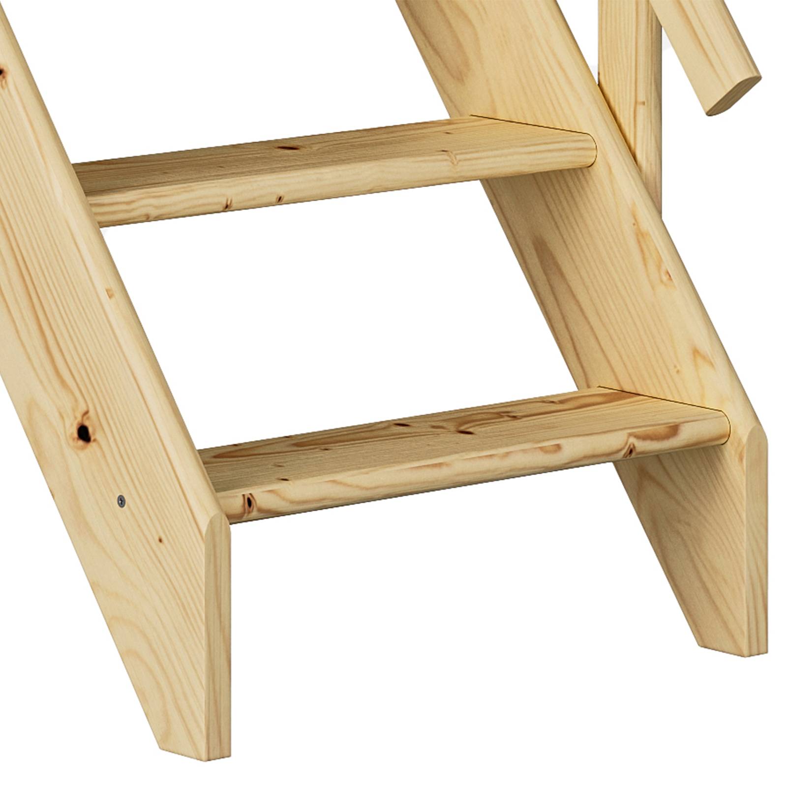 Dolle Raumspartreppe Burgau bis 289cm Geschosshöhe in Fichte unbehandelt inklusive Geländer