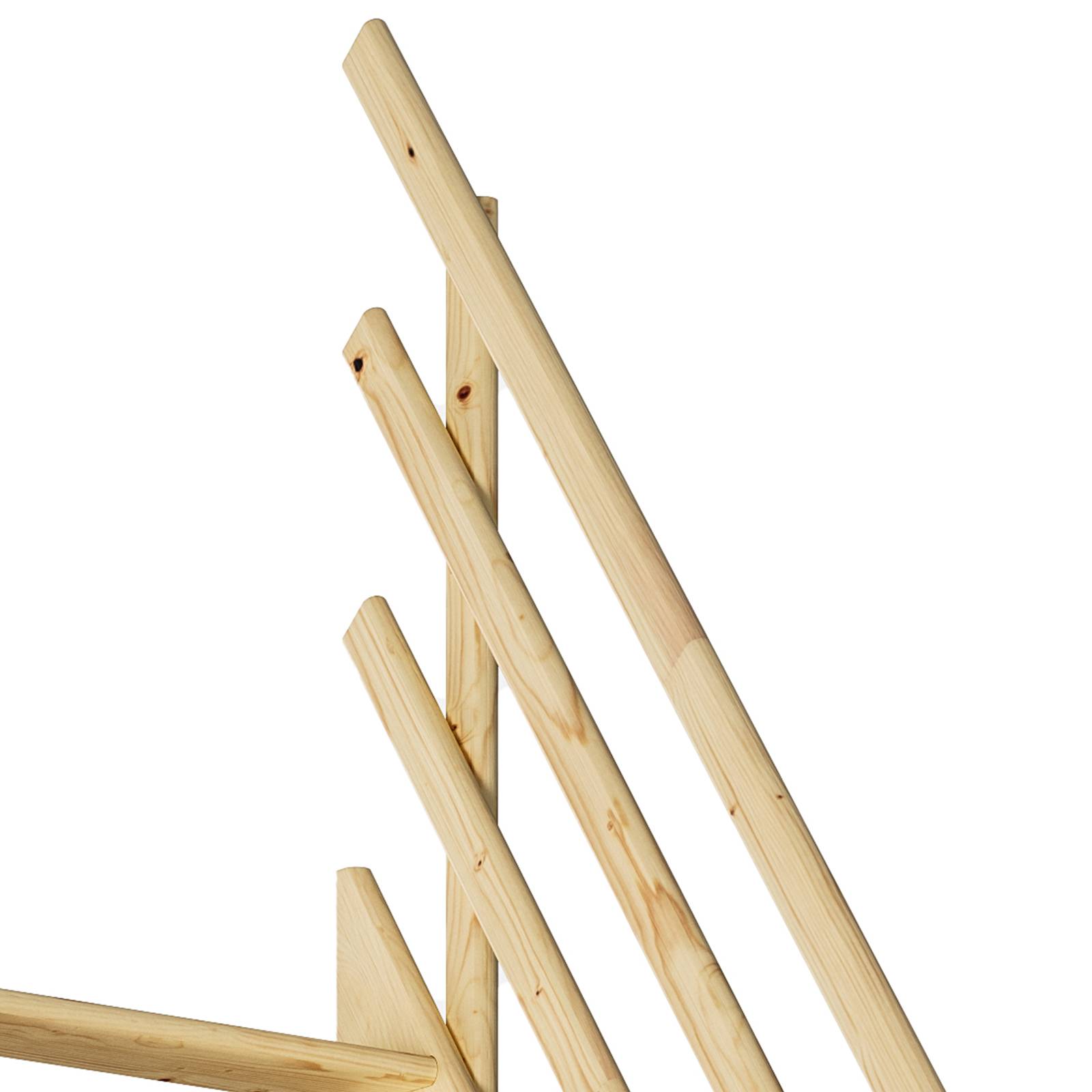 Dolle Raumspartreppe Burgau bis 289cm Geschosshöhe in Fichte unbehandelt inklusive Geländer