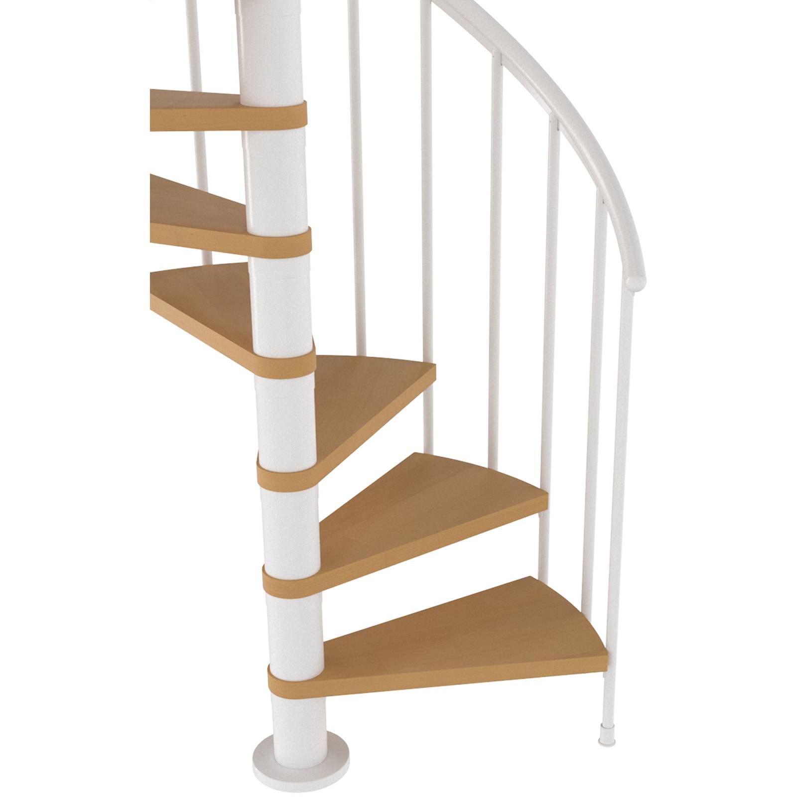 Dolle Spindeltreppe Montreal Buche/weiß 252-282cm Geschosshöhe Ø140cm