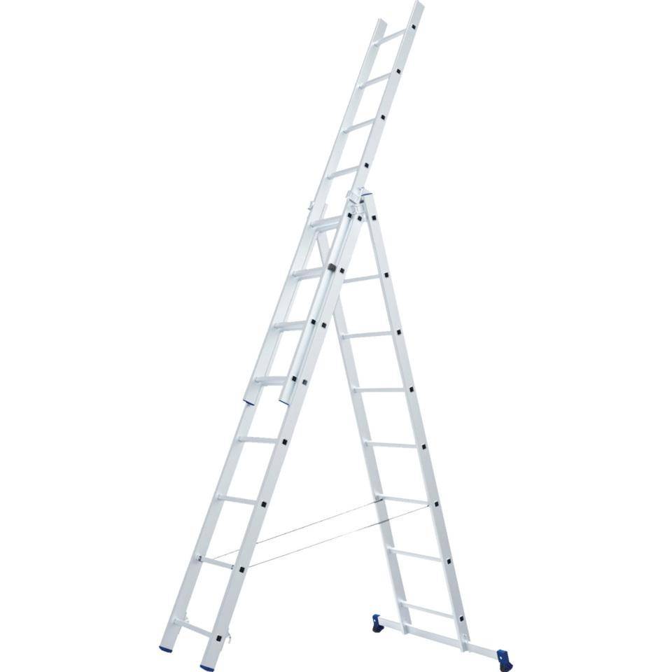 WERNER® Mehrzweckleiter, 3-teilig, 3x8 Sprossen, Aluminium, AH 6,02m, 13,3kg