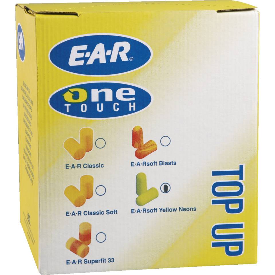 3M™ E-A-Rsoft™ Top up Box Gehörschutzstöpsel Yellow Neons™, Kategorie III, für Dispenser One Touch Pro™, 500 Paar/VE