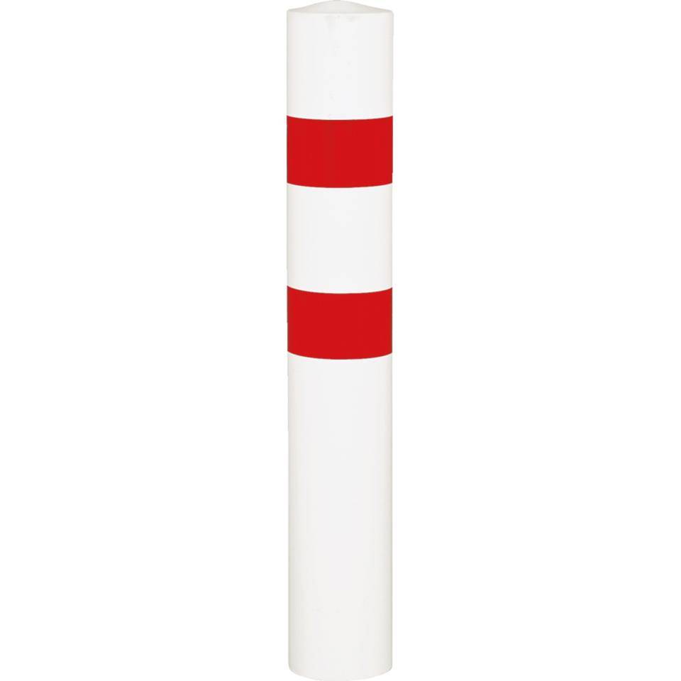 K.57 Schutzpfosten XXXL, zum Einbetonieren, rot/weiß, Stahl, Ø219mm, 1300mm über Flur