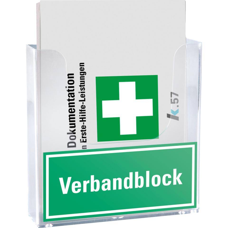 K.57 Halter,für Verbandblock DIN A5,mit Bohrungen,162x165x40mm,inkl.Beschriftung