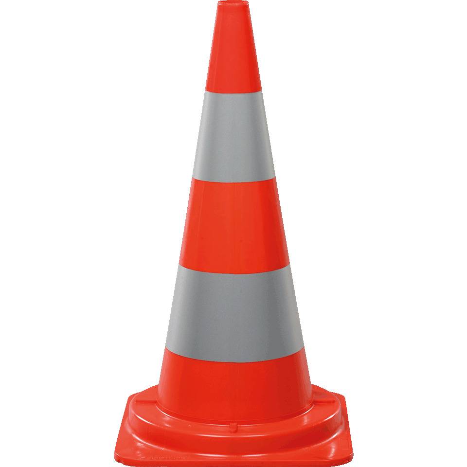 K.57 Leitkegel,für Tag- und Nachteinsatz,rot tagesleuchtend/silber,750mm,3,89kg