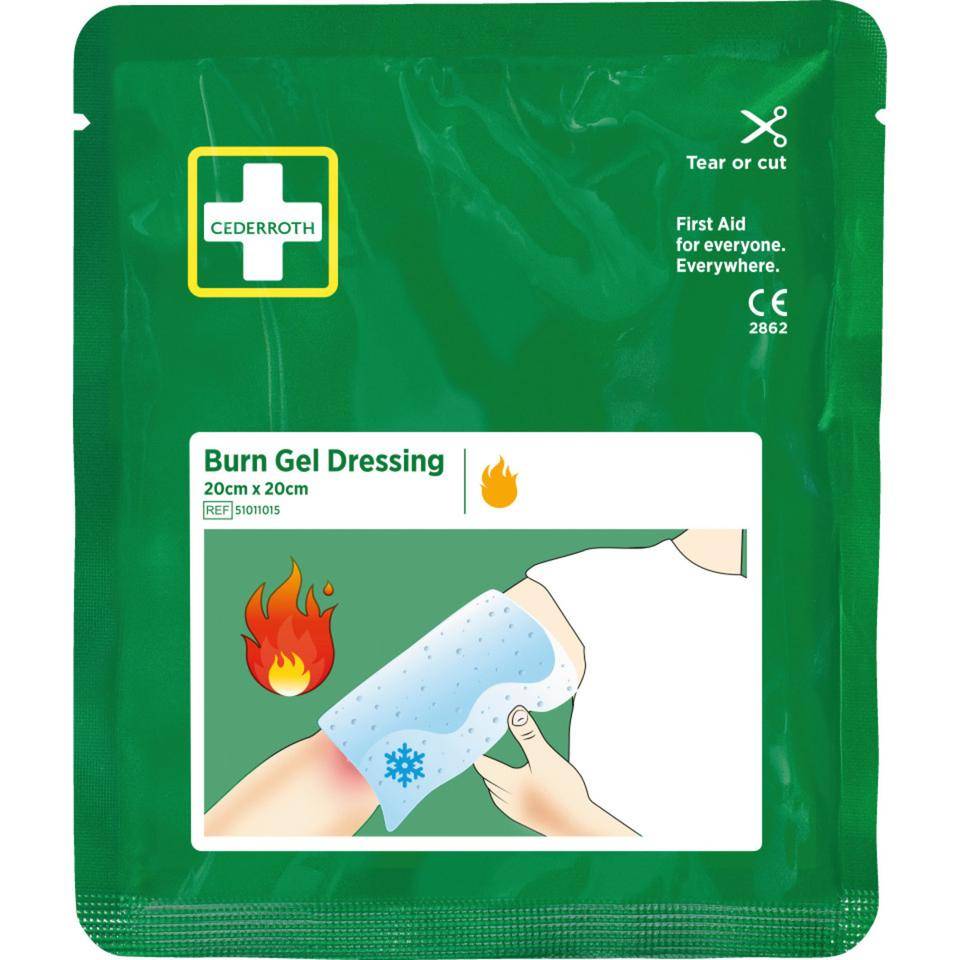 CEDERROTH Burn Gel Dressing, Kompresse für Brandwunden, steril, 200x200mm