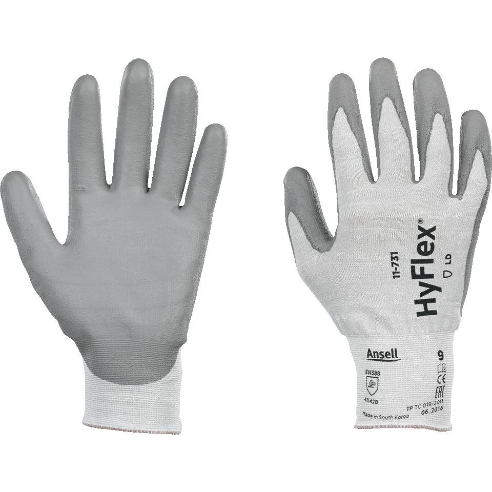 Ansell Schnittschutzhandschuh HyFlex® 11-731, Kat.II, Polyurethan, 200mm, Größe 6
