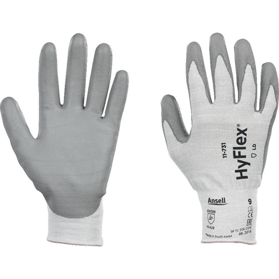 Ansell Schnittschutzhandschuh HyFlex® 11-731, Kat.II, Polyurethan, 200mm, Größe 7