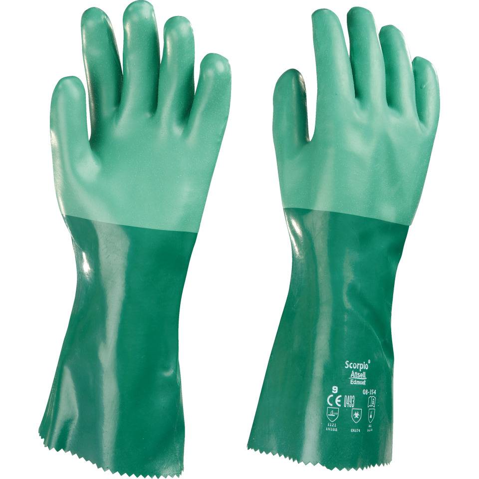 Ansell AlphaTec® Chemikalien-Schutzhandschuh 08-354, Kategorie III, grün, Neopren, Größe 10